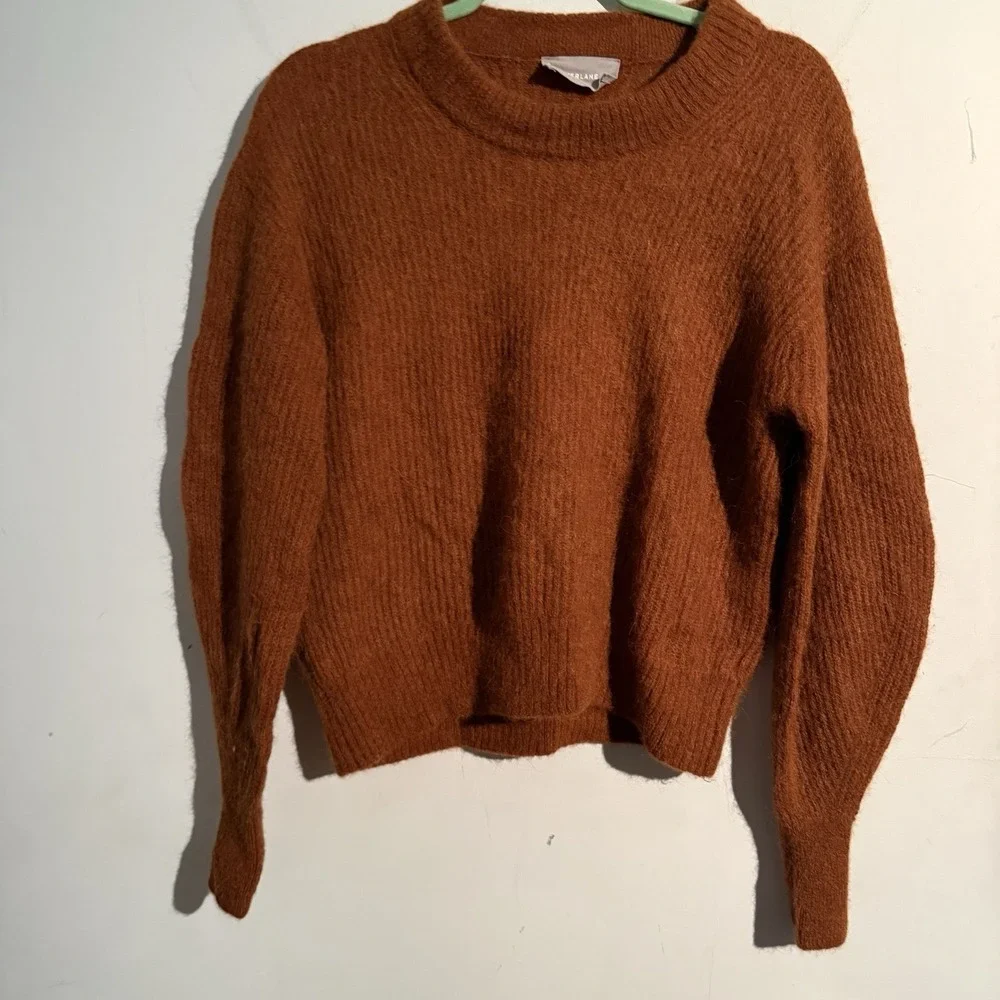 Everlane Alpaca Blend Sweater Medium Rust Brown Quiet Luxury Parisian Soft Girl - Picture 1 of 5